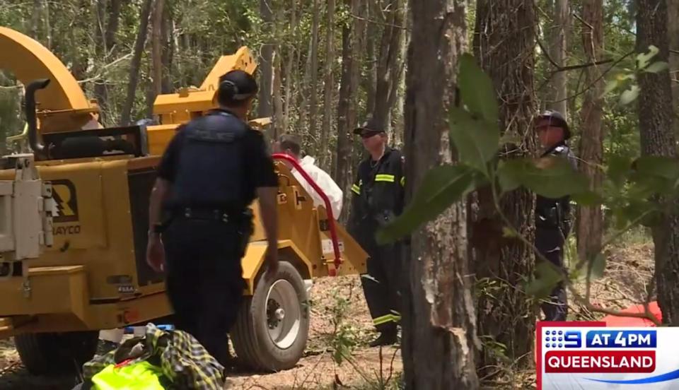  Forensic team at the scene where Bruce went through the machine after he fell in