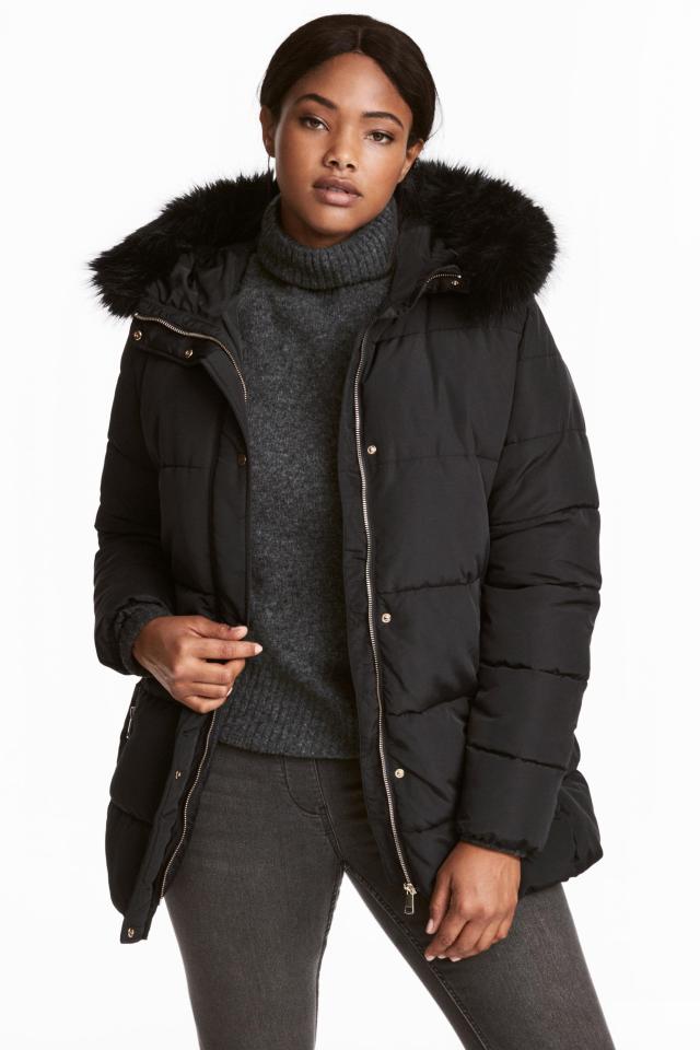  H&M's padded coat from its plus-size range costs £59.99