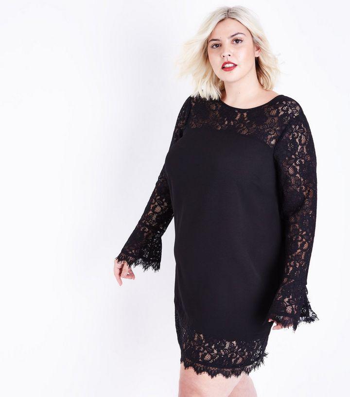  This black lace dress from New Look's curvy range costs £27.99