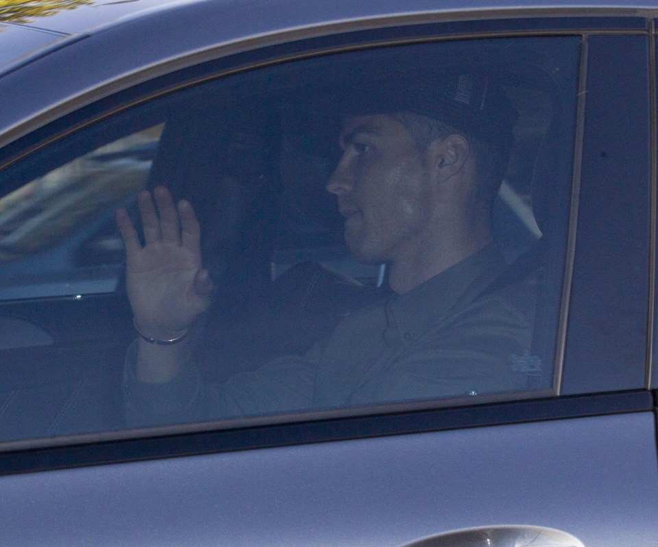 Cristiano Ronaldo gives something like a royal wave as he pops out the day after girlfriend Georgina Rodriquez gave birth to their fourth child 