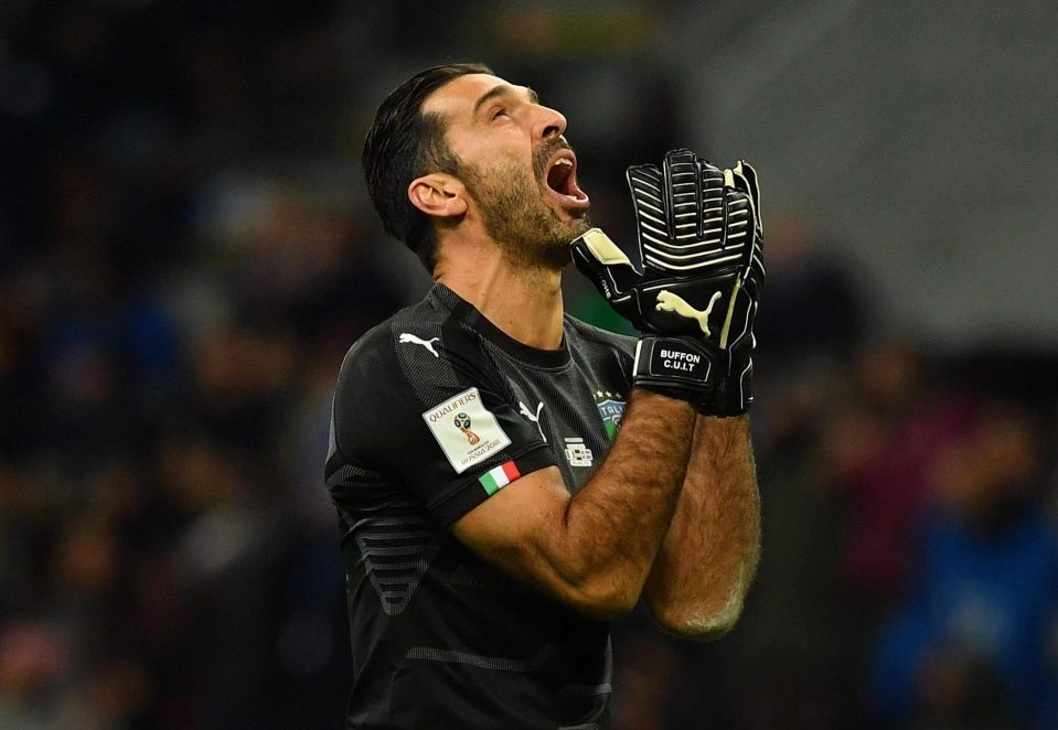 Gianluigi Buffon is clearly distraught to miss out on World Cup qualification