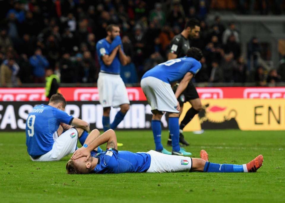 Italy players are devastated at realising they won't be playing at 2018 World Cup