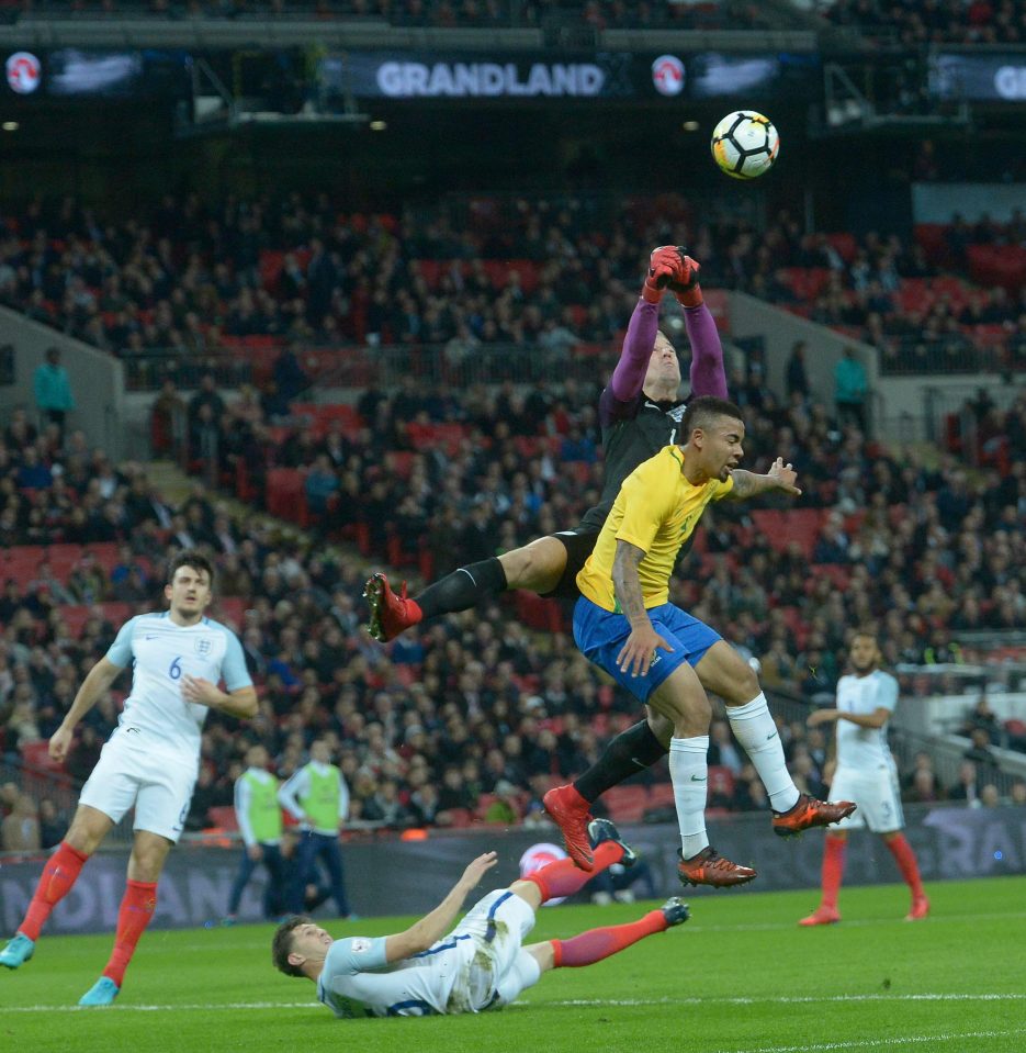  Joe Hart made numerous saves to deny Brazil throughout the match