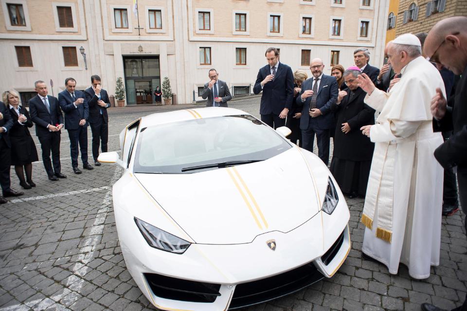  The flashy sports car was blessed by the Pope