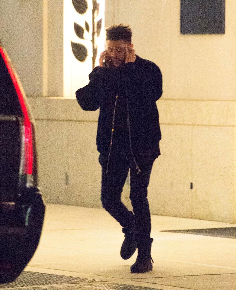  The singer was seen rushing to his car as he left the building, not wishing to be seen