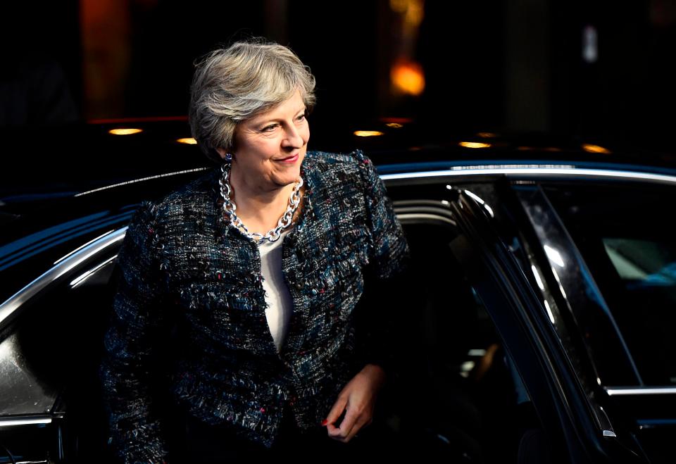  Theresa May arrives for an EU summit in Gothenburg today - where she met with EU leaders before next month's Council meeting