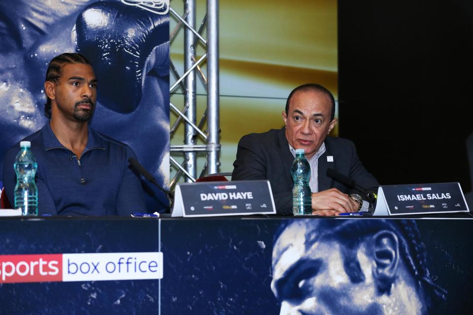  Ismael Salas and David Haye at press conference last month