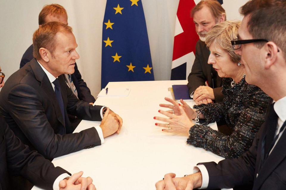  Theresa May held talks with Donald Tusk in Gothenburg