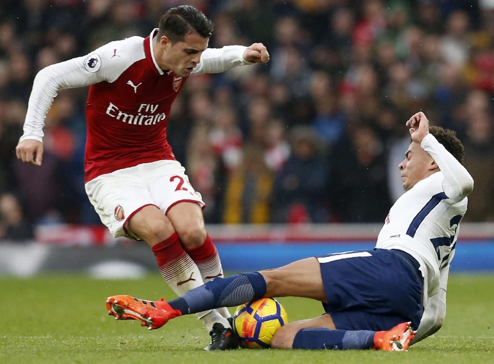  Granit Xhaka reveals he had to learn to keep his feet on the ground when tackling