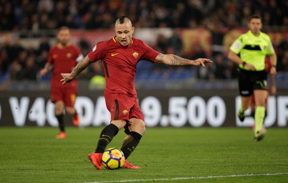  Nainggolan was a target for Manchester United and Chelsea last summer but he stayed with Roma and signed a new four-year deal