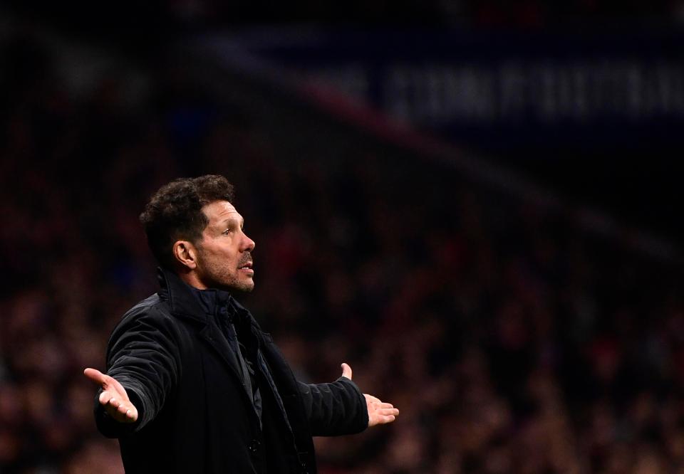  Simeone is under pressure after seven draws in their last 10 games