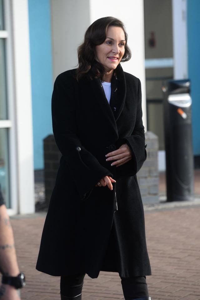  Shirley Ballas, pictured leaving Blackpool hotel, joked she was 'well behaved' after live show