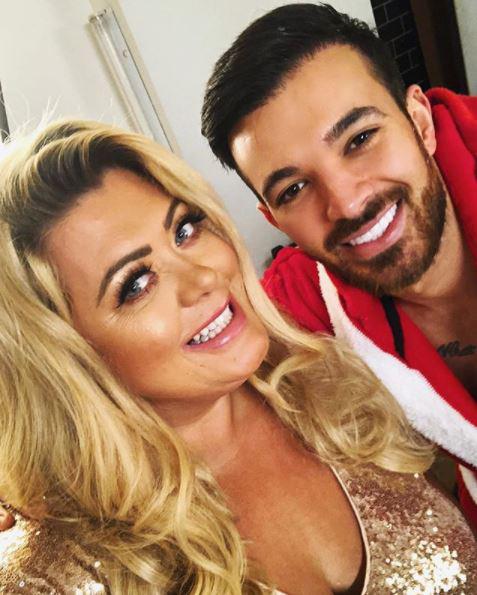  Gemma Collins playfully flirts with Mike Hassini as they film the Towie Christmas special