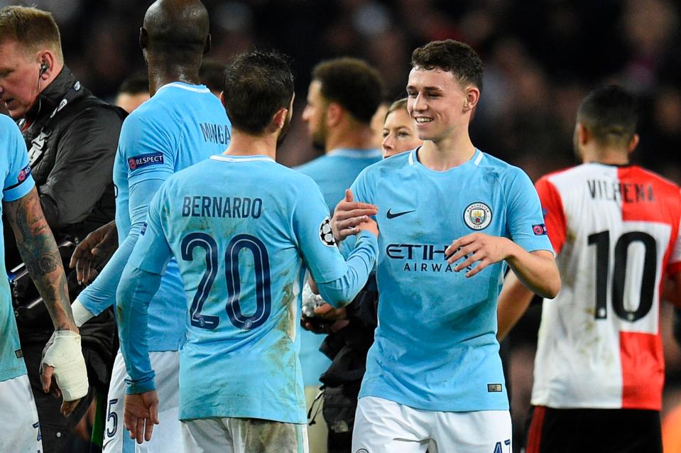 Teenager Phil Foden made his first Champions League appearance last night