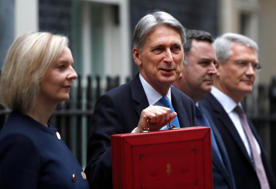  The Chancellor with his team outside No 11 today