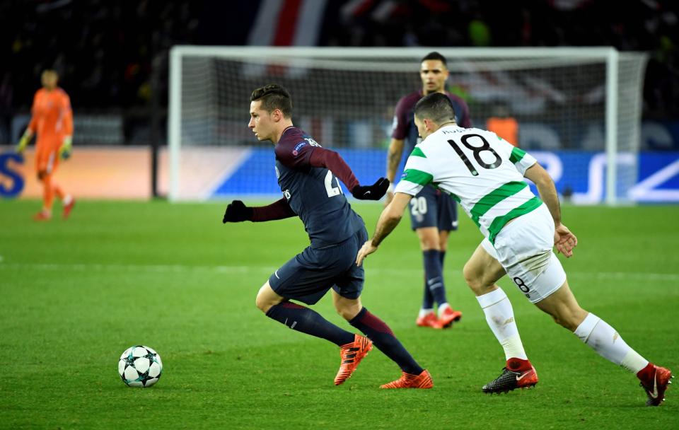 Draxler started for PSG as they thumped Celtic in the Champions League last night