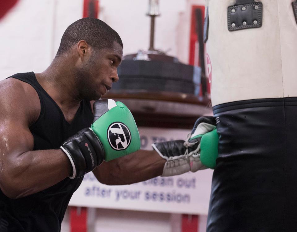  After flooring one hanging punchbag Daniel Dubois started on another victim