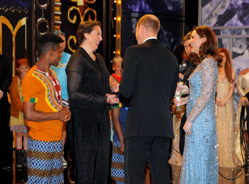  Kate and Wills met with performers, including Circus Abyssinia and Miranda Hart, during the evening