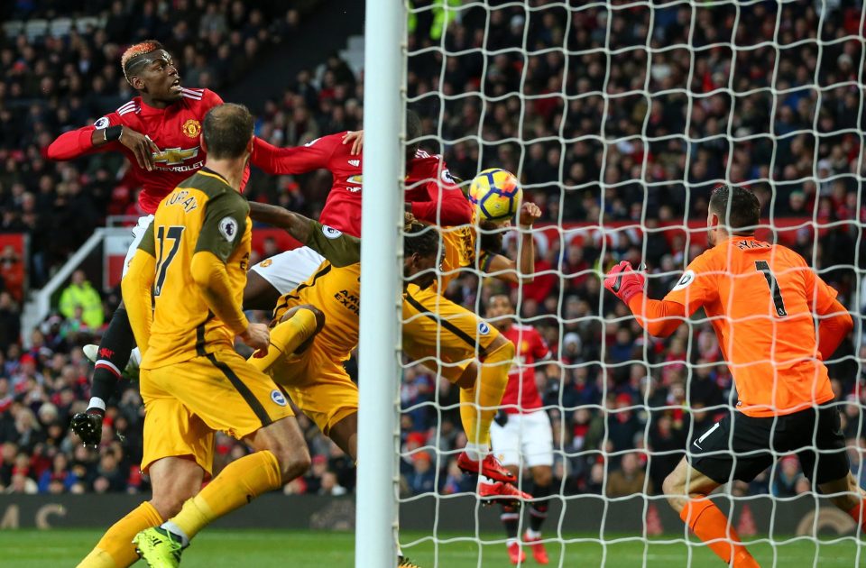 Lukaku's header was saved by Brighton's Matthew Ryan