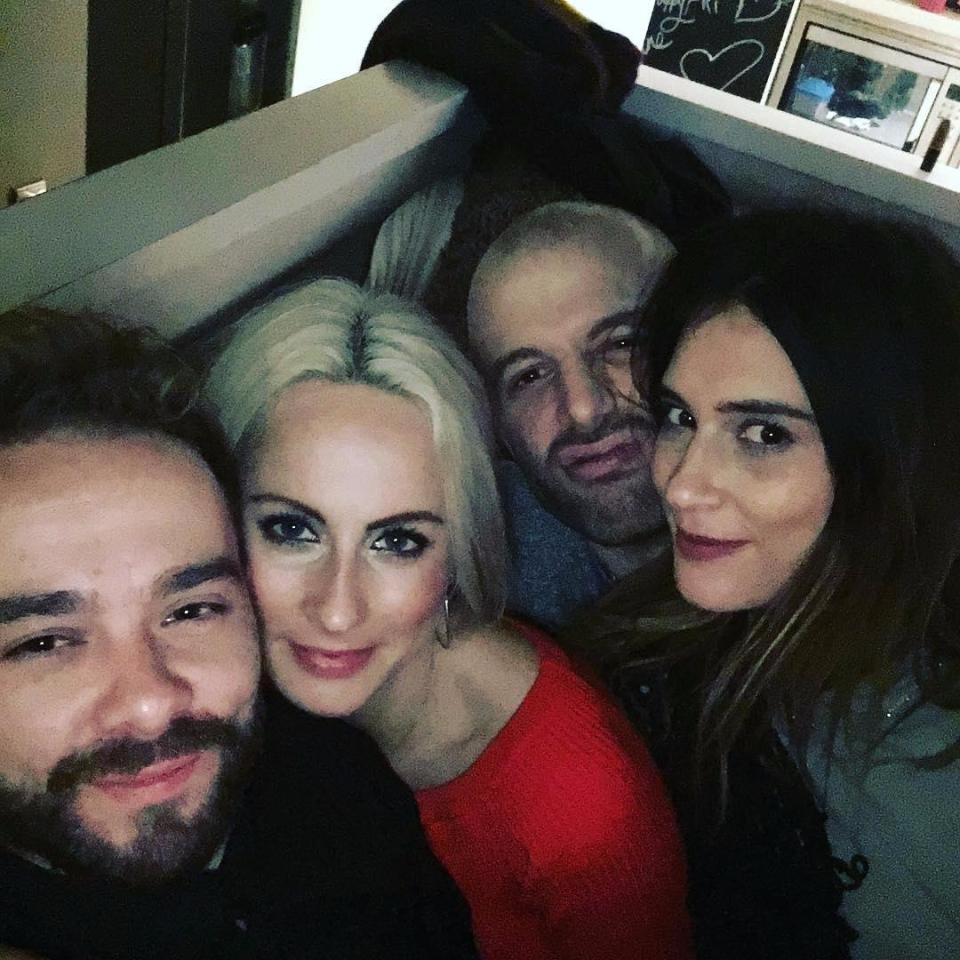  Jack P Shepherd cuddles up to girlfriend Hanni on a night out with friends