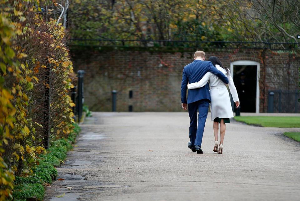  Looking very loved-up, the pair walked away arm in arm after facing the cameras today