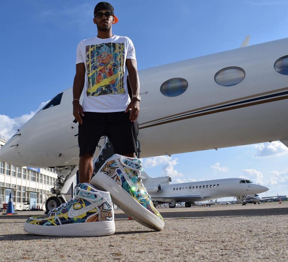 Dortmund star Pierre-Emerick Aubameyang lives a flashy lifestyle, with private jets and custom footwear the tip of the iceberg