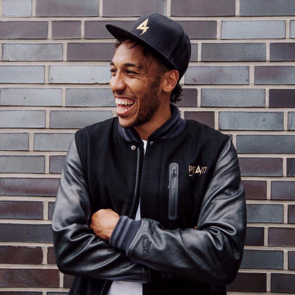 Pierre-Emerick Aubameyang has his own custom clothes bearing his trademark "A"-bolt