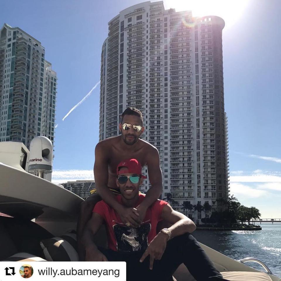 Pierre-Emerick Aubameyang is no stranger to holidaying on a luxury yacht