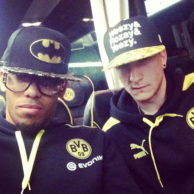 Pierre-Emerick Aubameyang and Marco Reus showed off a Batman-themed celebration in 2015