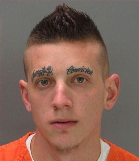  He may have a mugshot but his 'Wrongfully Convicted' eyebrows plead innocence