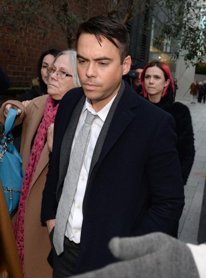  The actor  leaves court after being sentenced for two offences of sexual assault