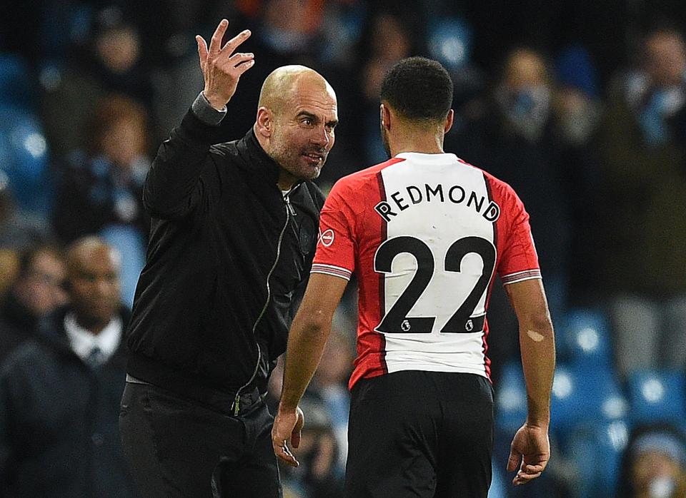  Pep Guardiola claims he was telling Redmond just how good he is