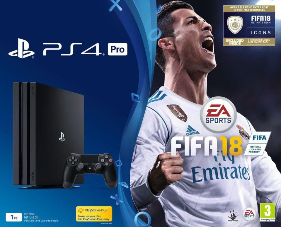  The PS4 and PS4 Pro is available with FIFA 18 included