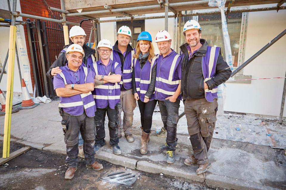  DIY SOS: The Big Build: Nick Knowles (right) returns to Manchester, where two years ago he and his crew began transforming a derelict street into a community for veterans and locals