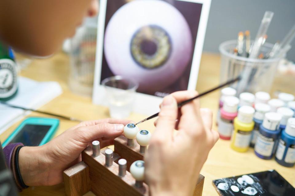  Each eyeball is hand painted - giving the dolls their realistic stares