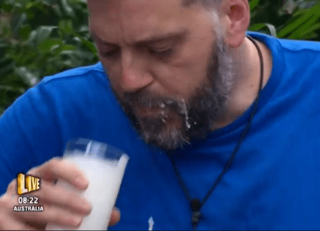 Iain was slurping the drink down his beard