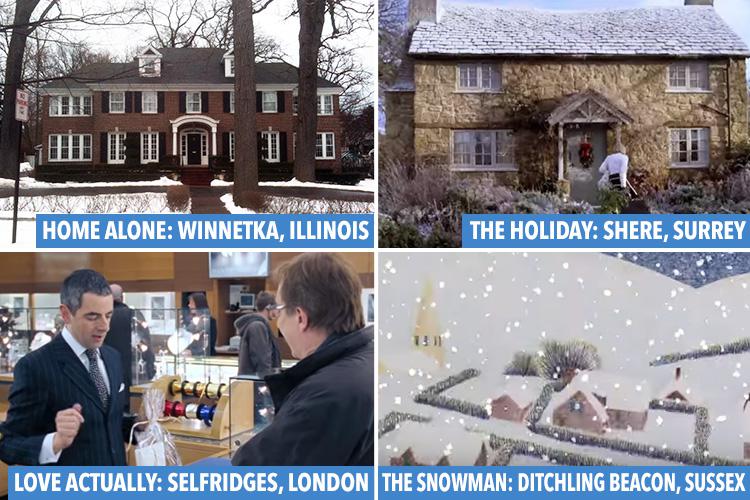 Sun Online Travel has compiled a list of some of the real-life locations of the best loved Christmas films