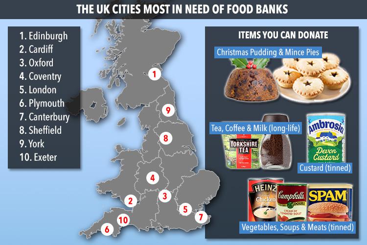  These are the cities that are most in need of foodbanks based on Google searches