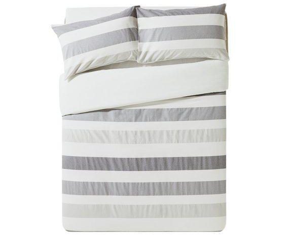 Collection Waffle Grey Stripe Bedding Set in the Argos sale