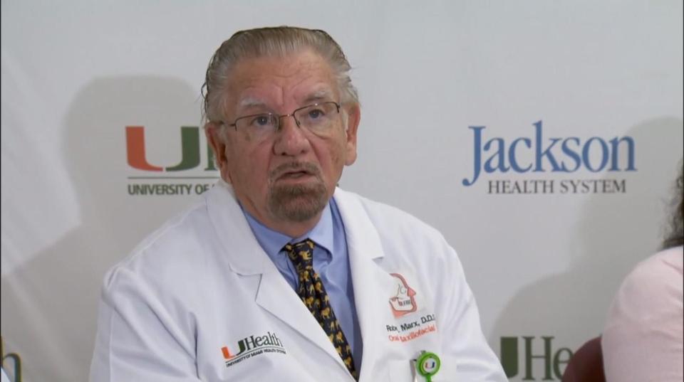  Dr Marx, chief of oral and maxillofacial surgery for the University of Miami Health System, said the lad was born with polyostotic fibrous dysplasia