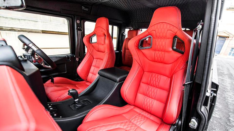  The interior features luxurious, sporty leather seats