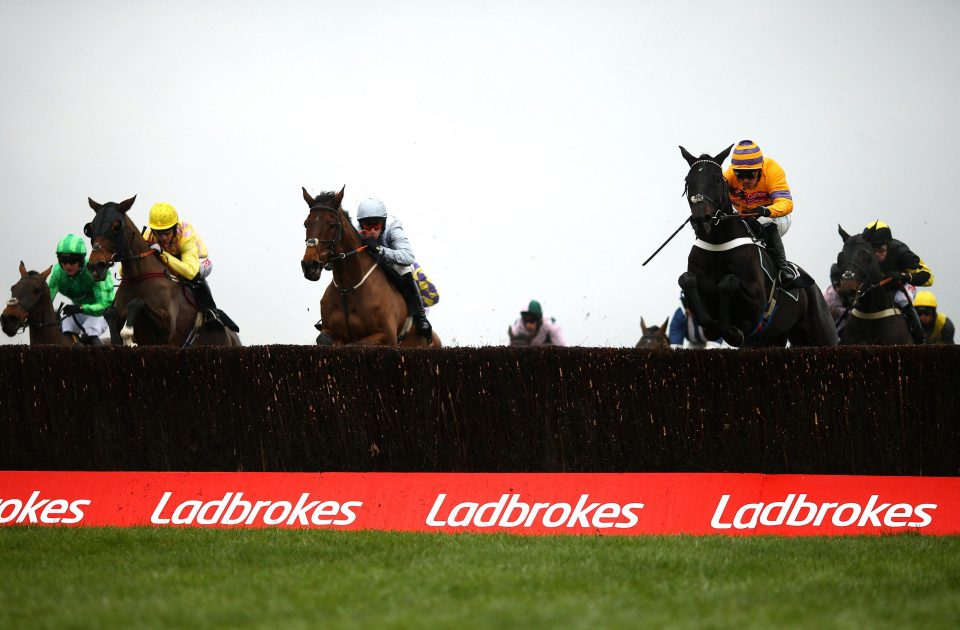  Gold Present (right) is Nico de Boinville's ride in the Scottish Grand National