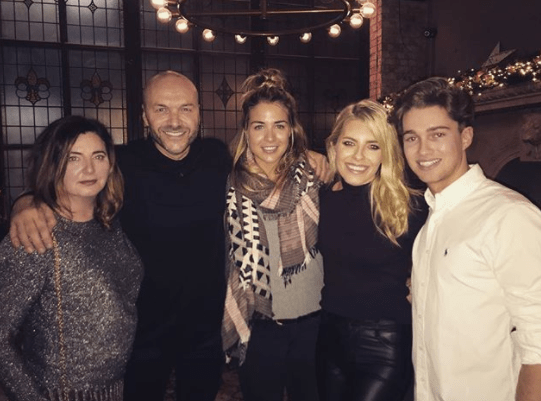  Simon Rimmer, Gemma Atkinson, Mollie King and AJ Pritchard pose on a night out together post Strictly