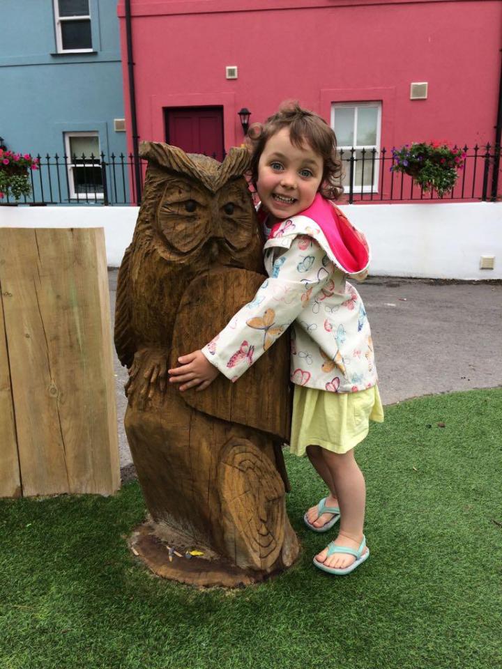  Annabelle, four, had fun making friends with the locals in Wales