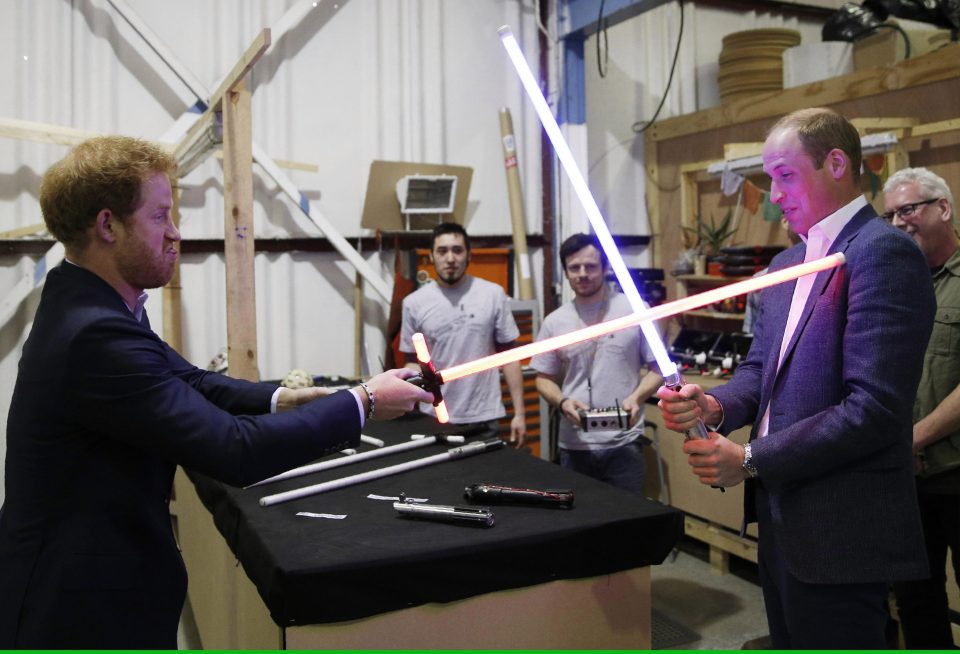  William and Harry were pictured on the set of Star Wars: The Last Jedi in April last year