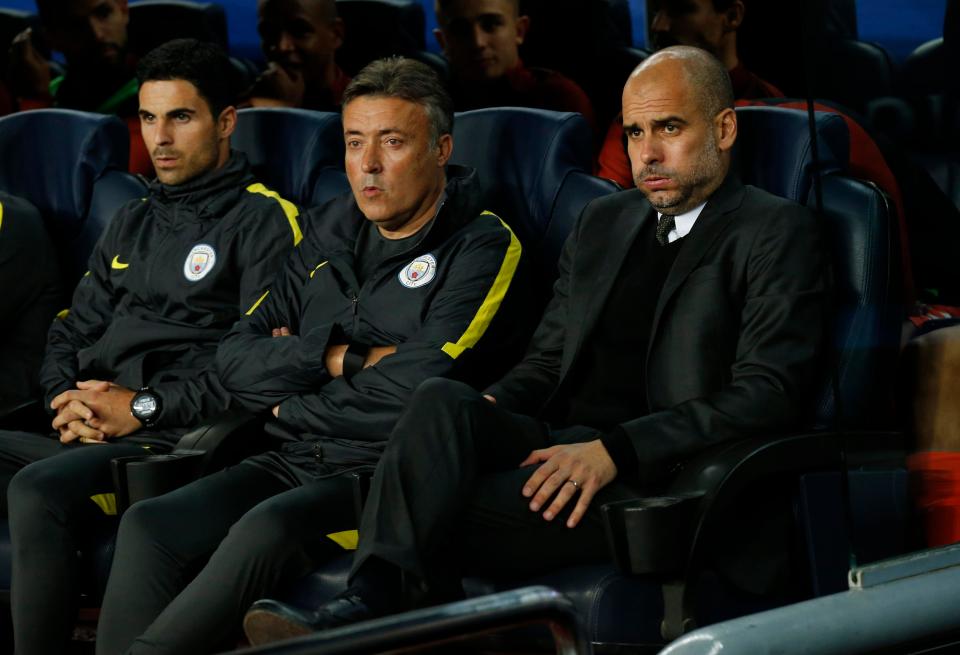 Mikel Arteta joined Pep Guardiola at Manchester City in 2016