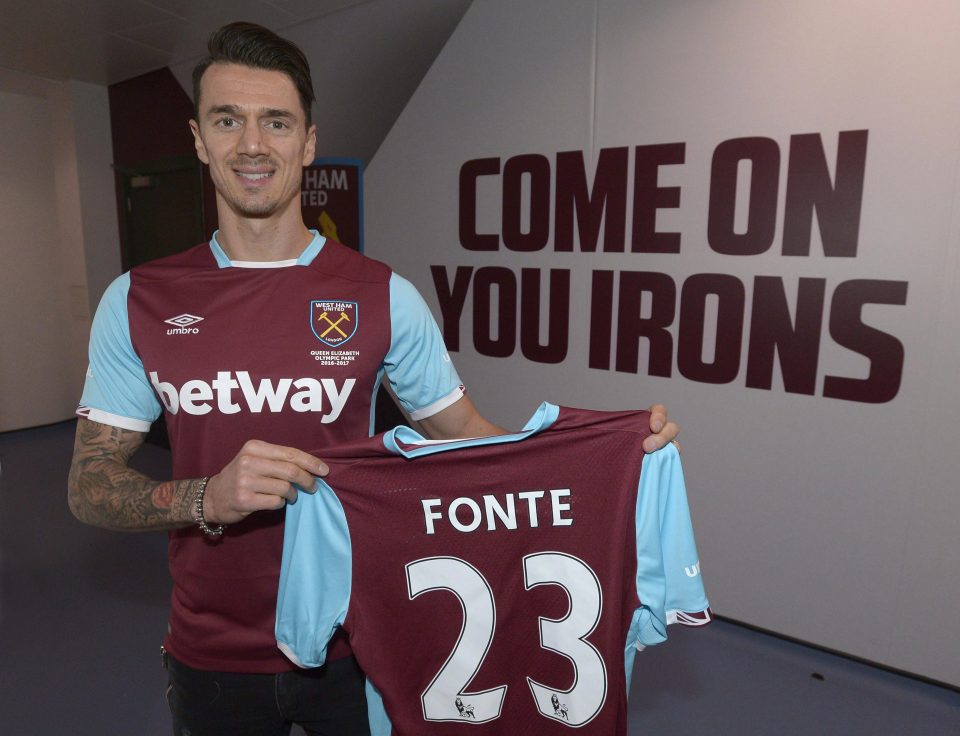  Jose Fonte joined West Ham from Southampton in January