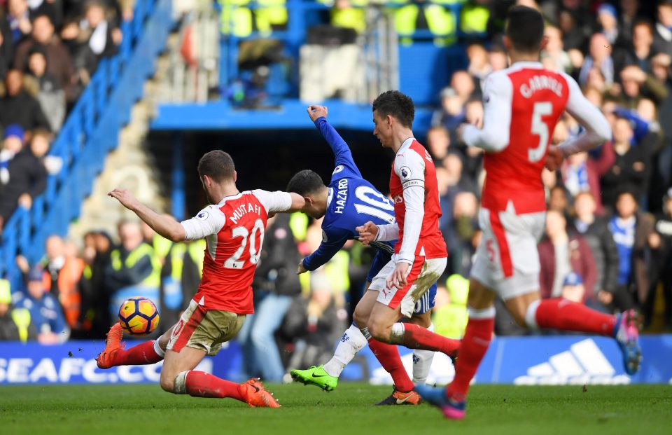  Arsenal were unable to stop Eden Hazard from scoring a brilliant solo effort