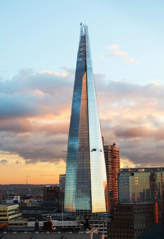  The Shard, designed by Renzo Piano, is meant to resemble a glass sculpture rising from the River Thames