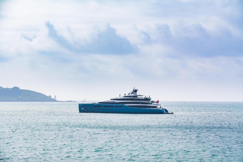  The mega yacht has a full-sized tennis court and can reach 23mph